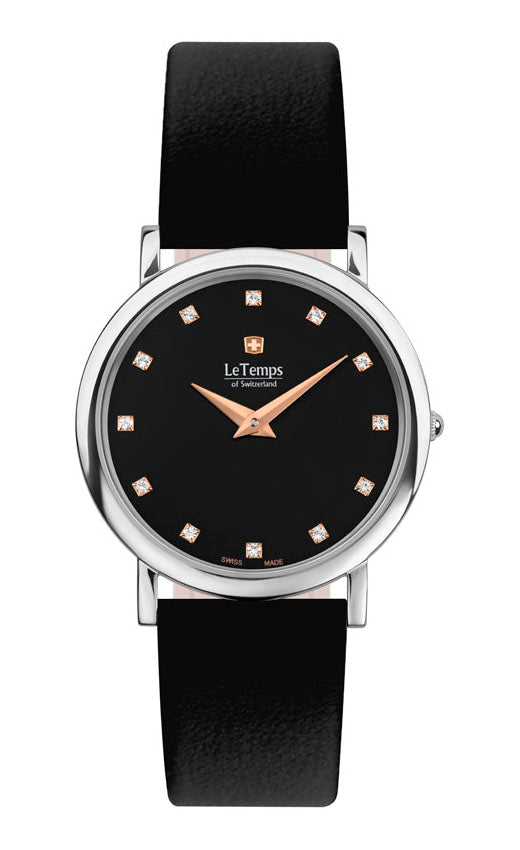 Zafira Slim Unisex Uhr mit silbernem Lederarmband – Saphirglas