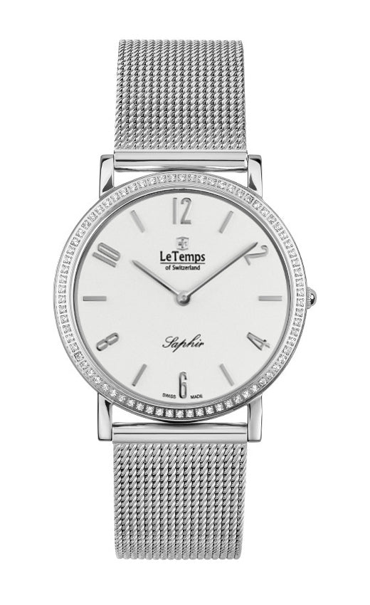 Zafira Slim Swarovski Unisex Uhr mit silbernem Milanaisearmband