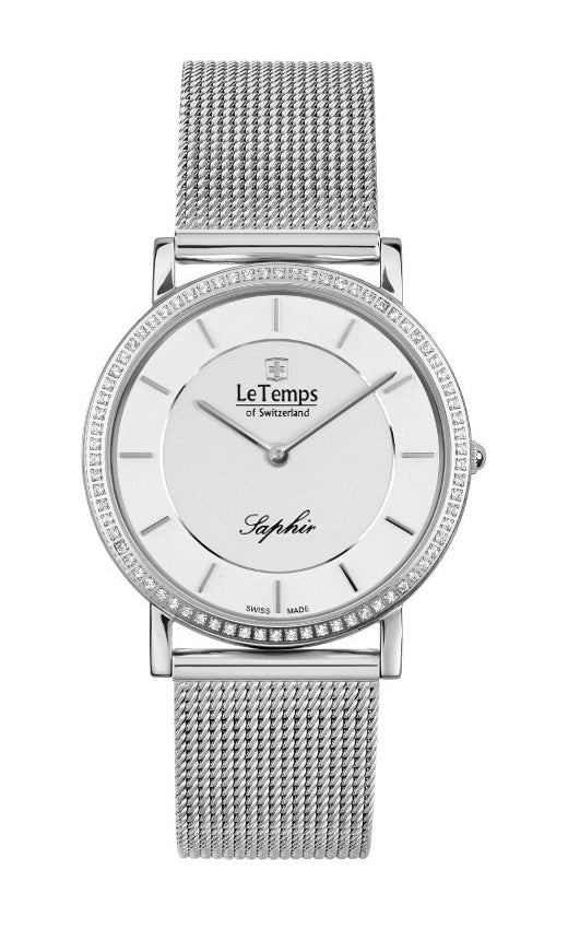 Zafira Slim Swarovski Unisex Uhr mit silbernem Milanaisearmband