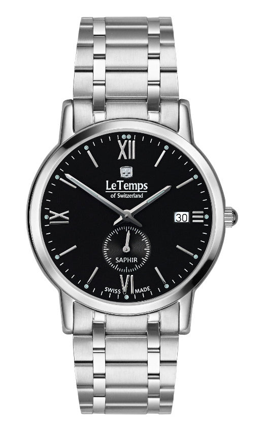 Flat Elegance Gent Herrenuhr mit silbernem Edelstahlarmband – Saphirglas