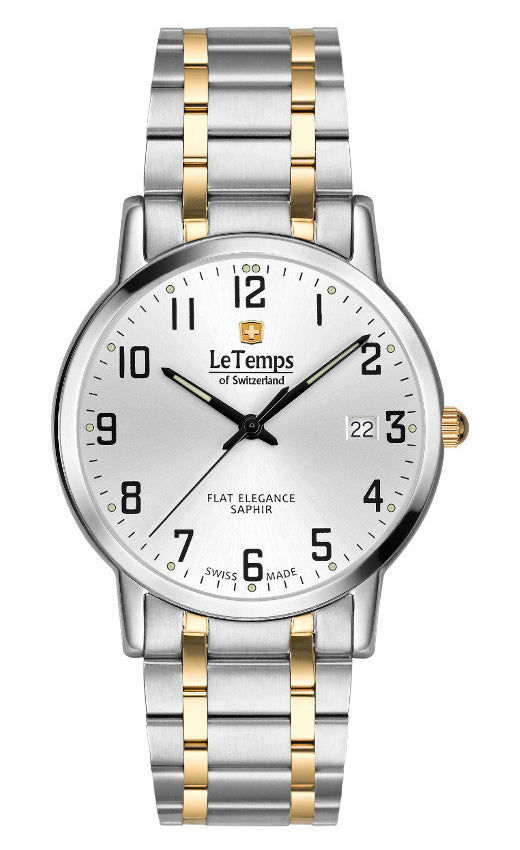 Flat Elegance Gent Herrenuhr mit vergoldetem Edelstahlarmband
