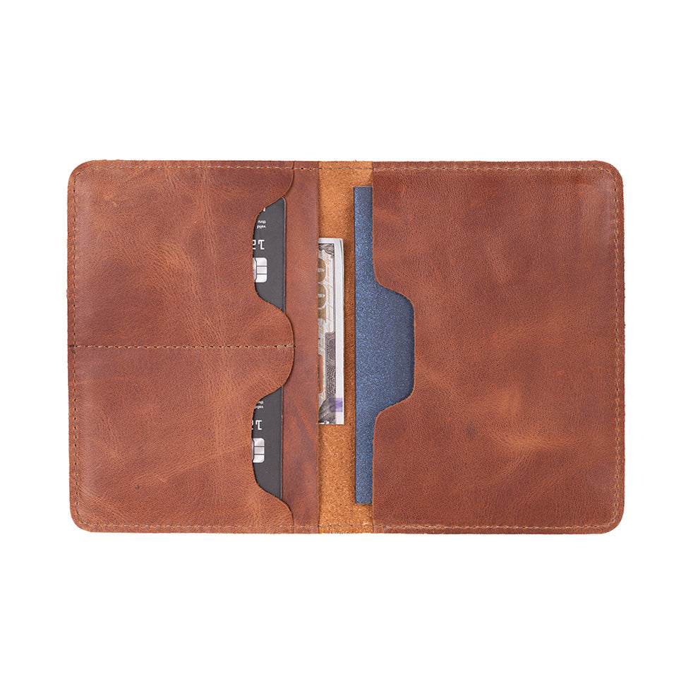 Reisepass Echt Leder Schutzhülle Passport Etui mit kartenfach Handmade
