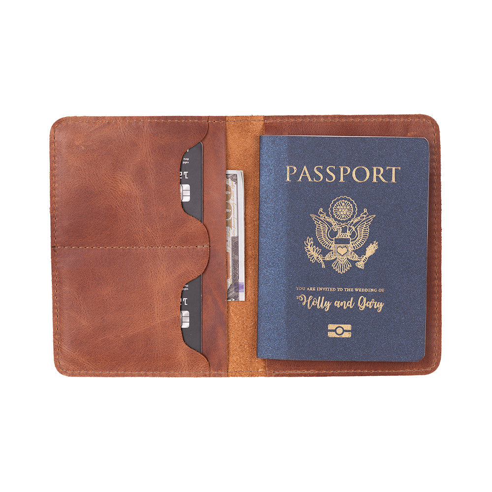 Reisepass Echt Leder Schutzhülle Passport Etui mit kartenfach Handmade