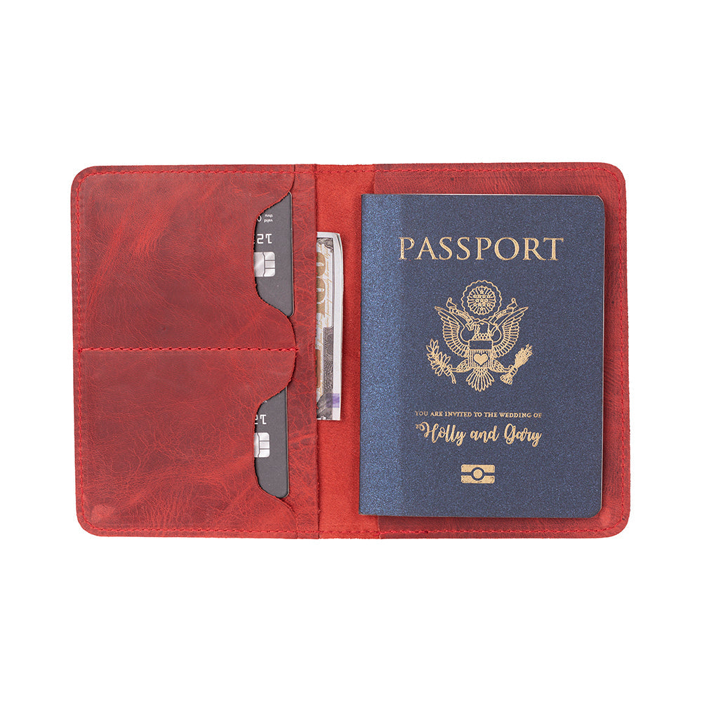 Reisepass Echt Leder Schutzhülle Passport Etui mit kartenfach Handmade