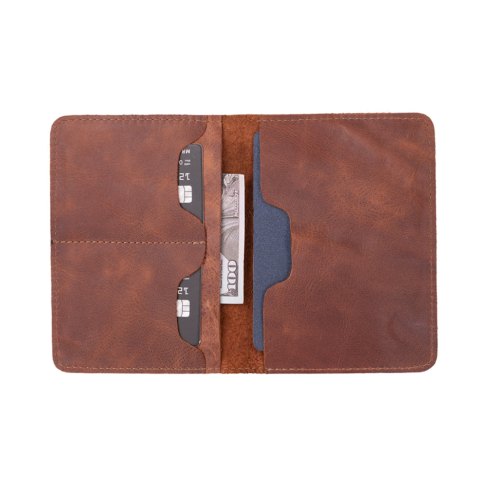 Reisepass Echt Leder Schutzhülle Passport Etui mit kartenfach Handmade