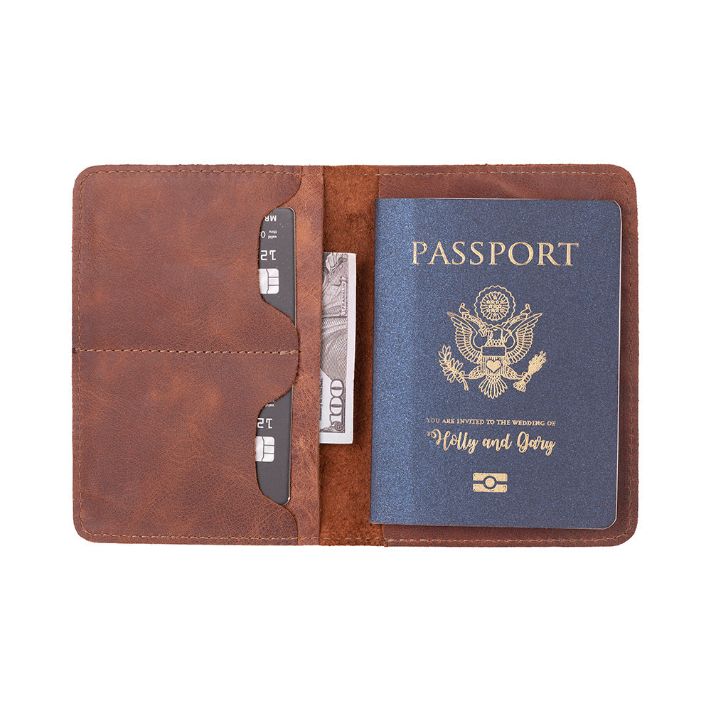 Reisepass Echt Leder Schutzhülle Passport Etui mit kartenfach Handmade