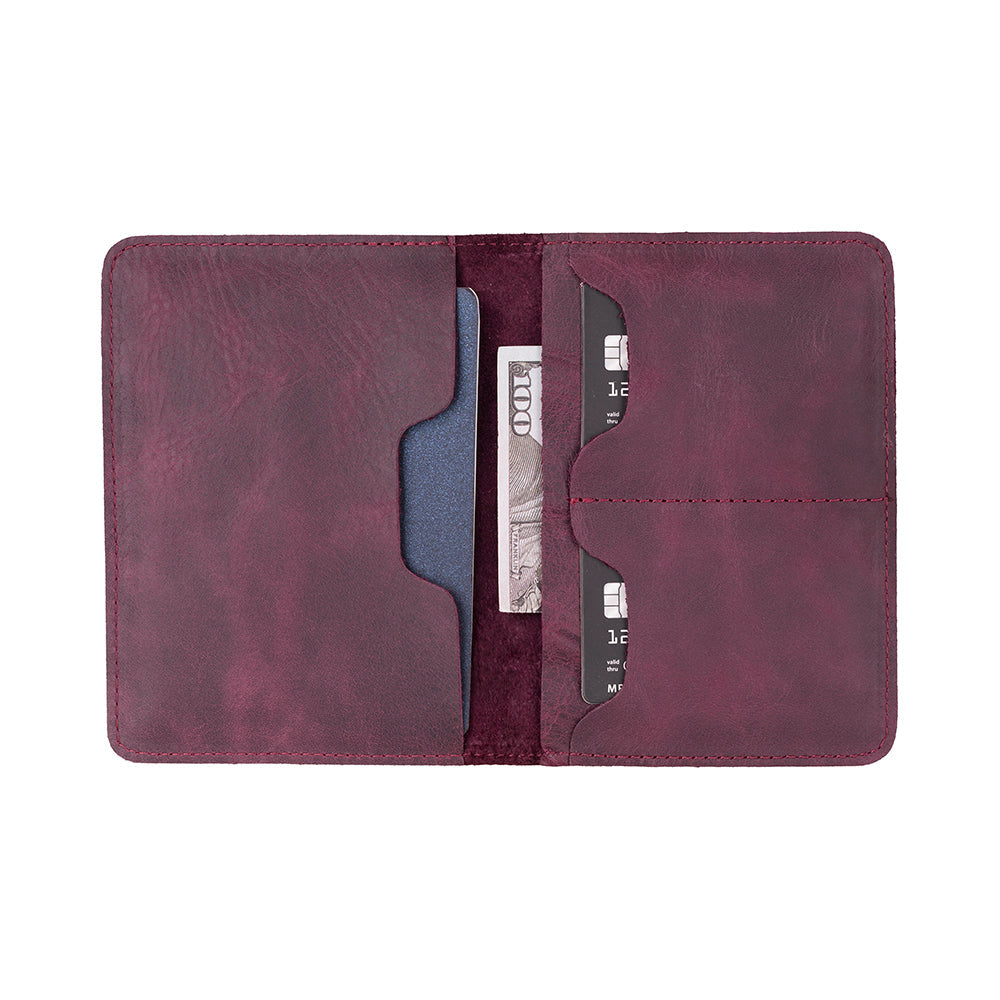 Reisepass Echt Leder Schutzhülle Passport Etui mit kartenfach Handmade