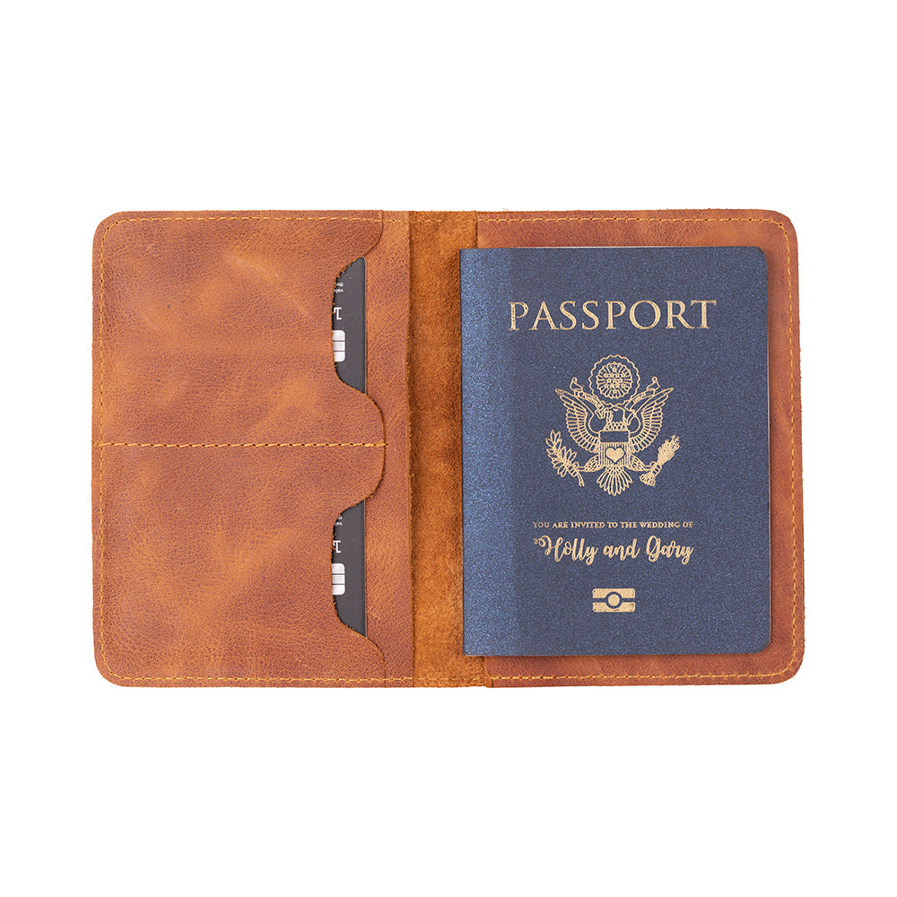 Reisepass Echt Leder Schutzhülle Passport Etui mit kartenfach Handmade