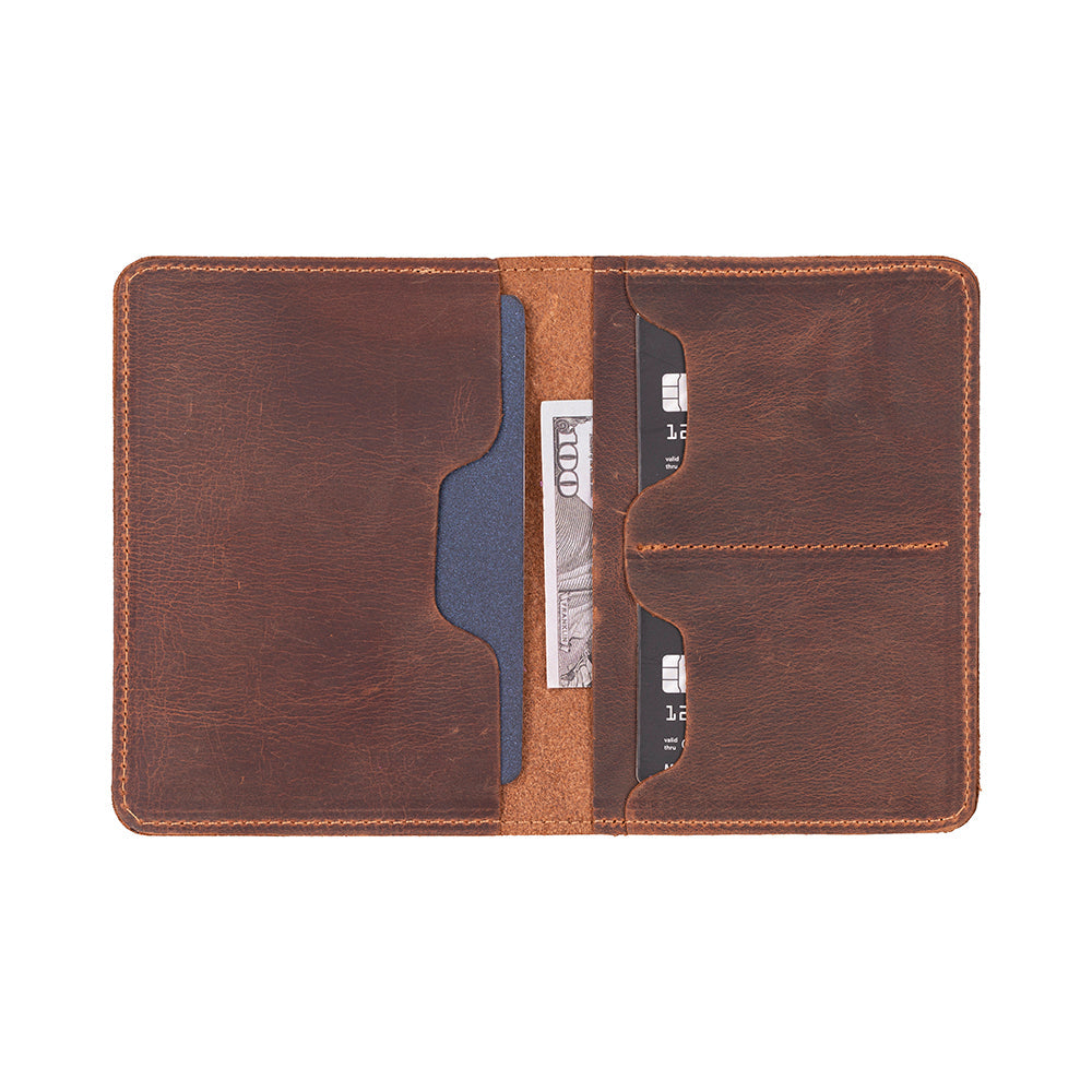 Reisepass Echt Leder Schutzhülle Passport Etui mit kartenfach Handmade