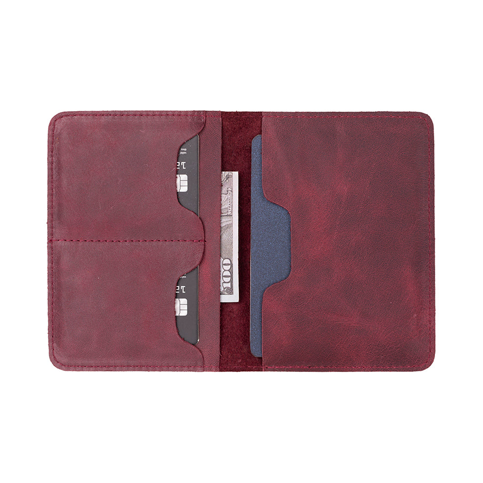 Reisepass Echt Leder Schutzhülle Passport Etui mit kartenfach Handmade