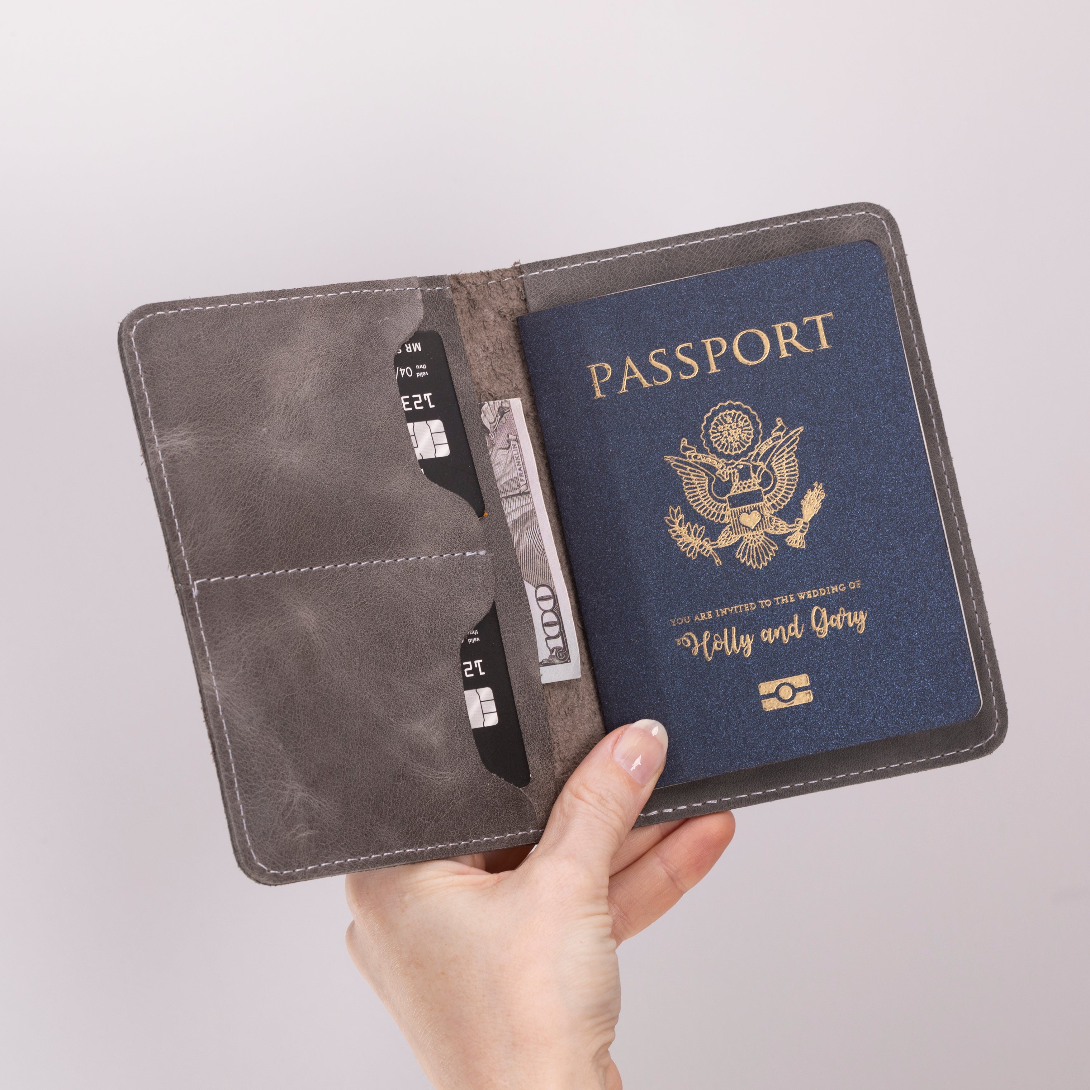 Reisepass Echt Leder Schutzhülle Passport Etui mit kartenfach Handmade