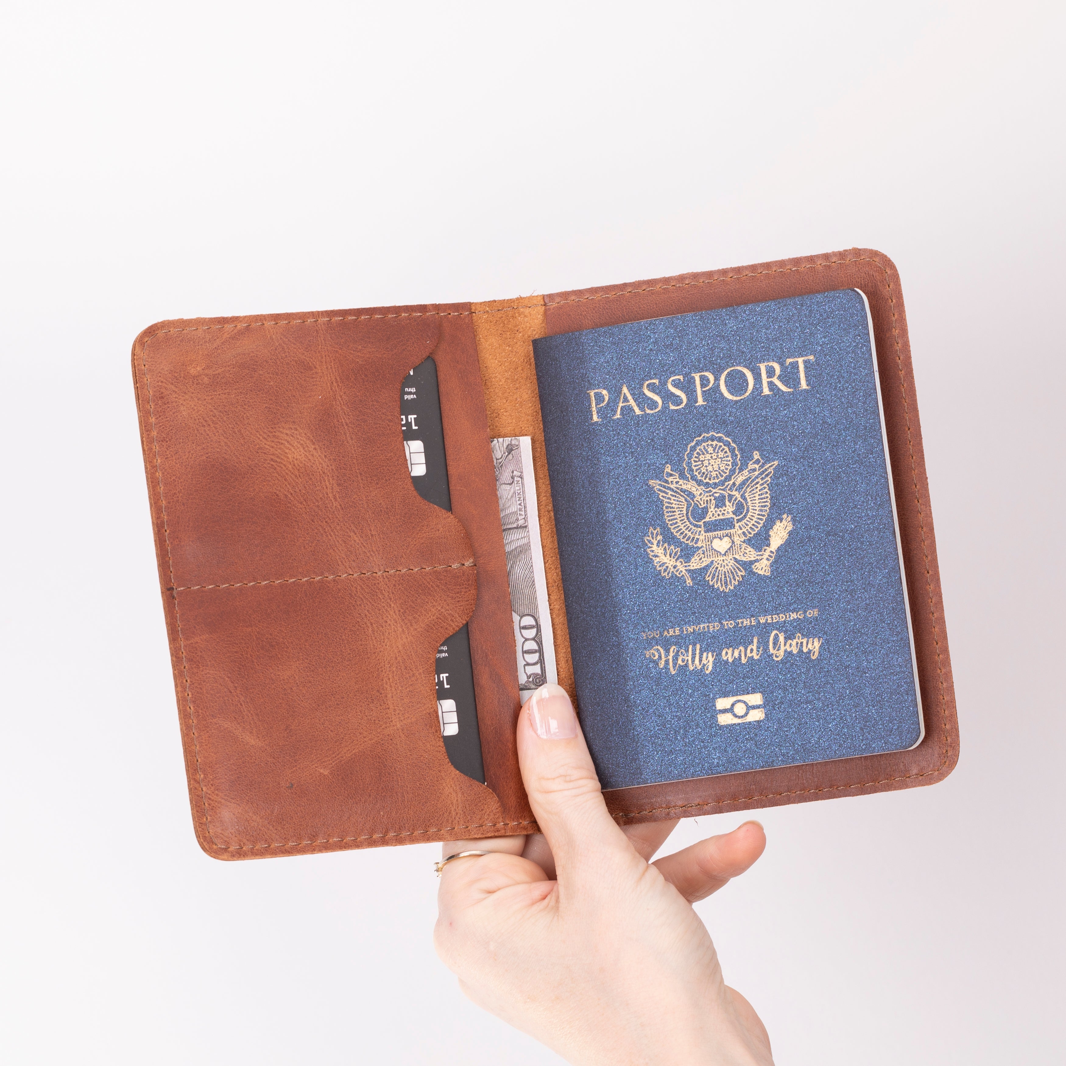 Reisepass Echt Leder Schutzhülle Passport Etui mit kartenfach Handmade