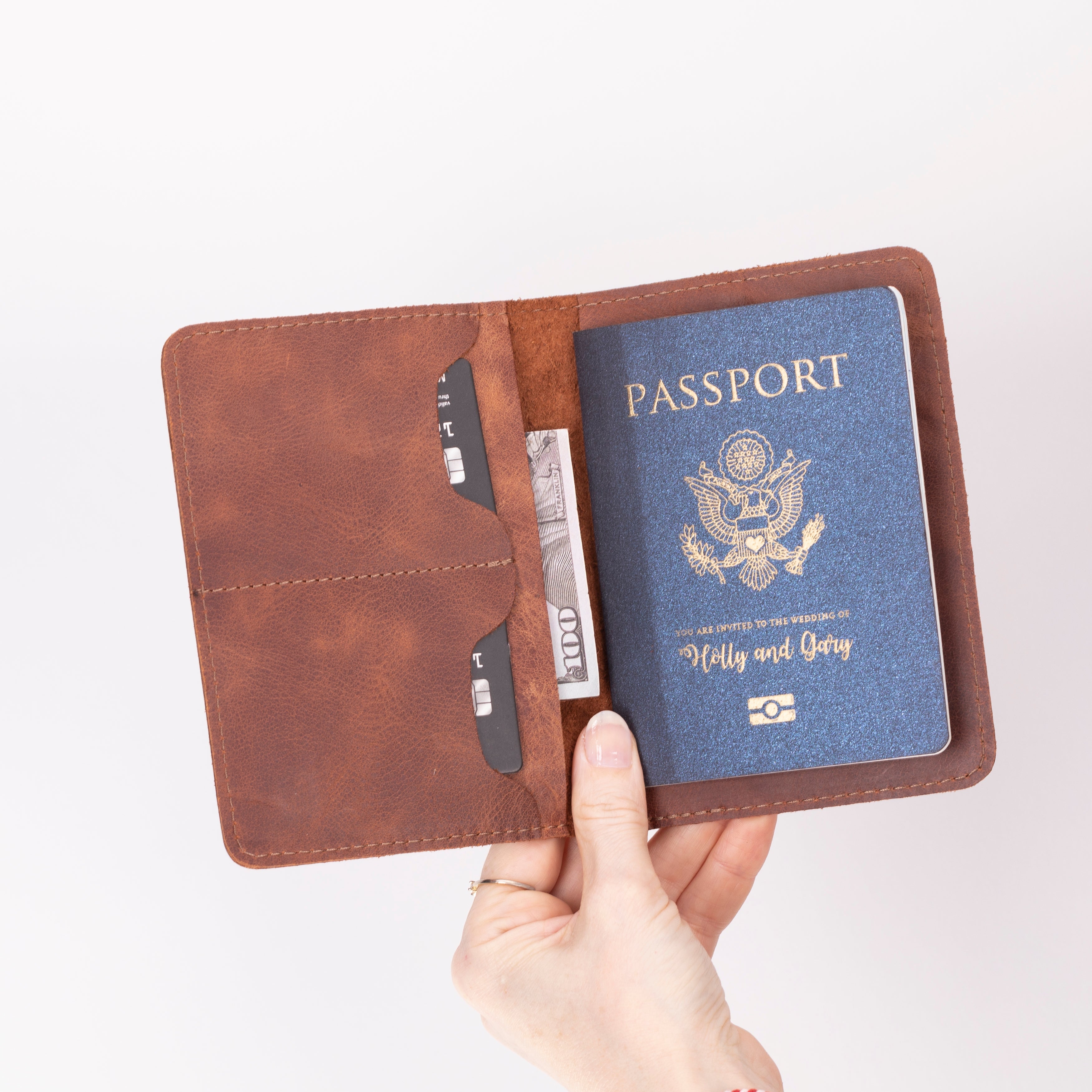 Reisepass Echt Leder Schutzhülle Passport Etui mit kartenfach Handmade