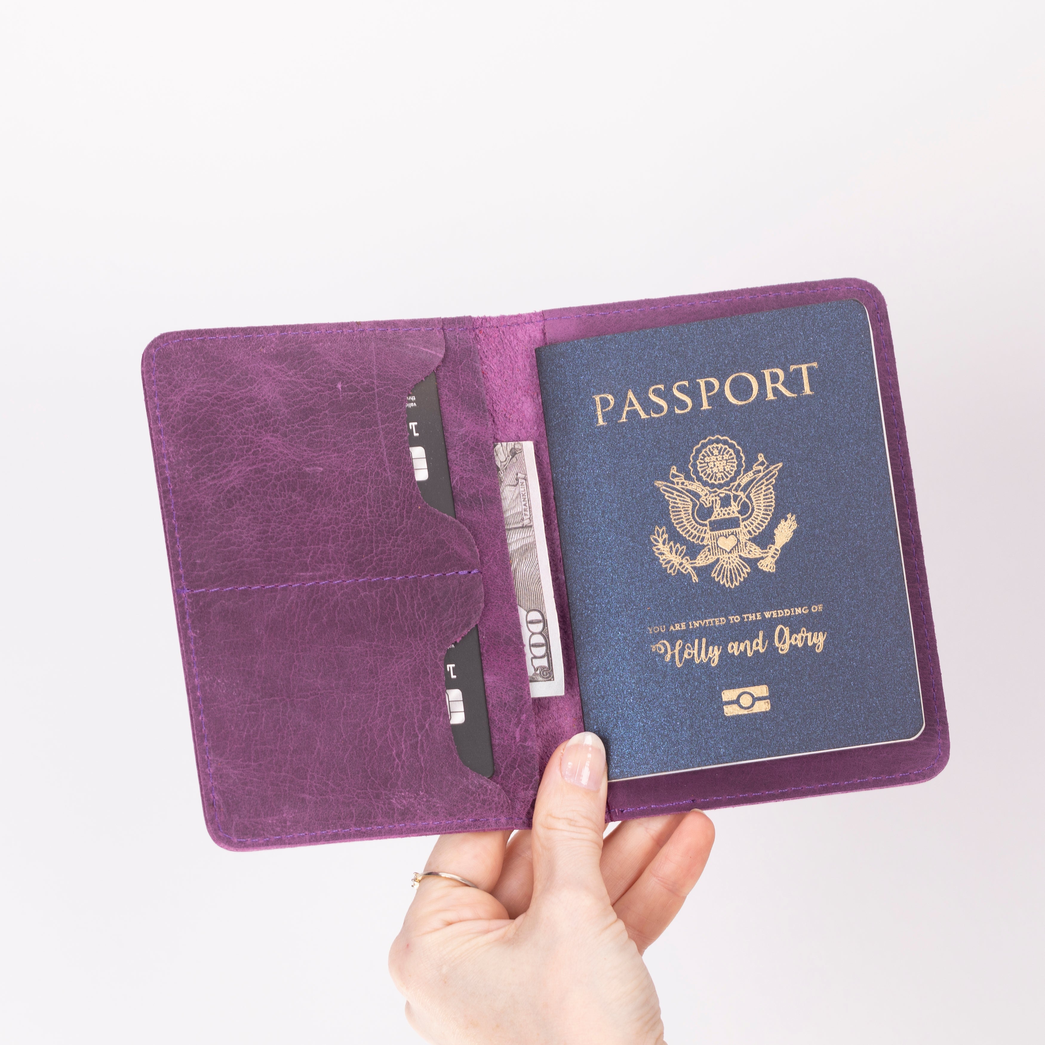 Reisepass Echt Leder Schutzhülle Passport Etui mit kartenfach Handmade