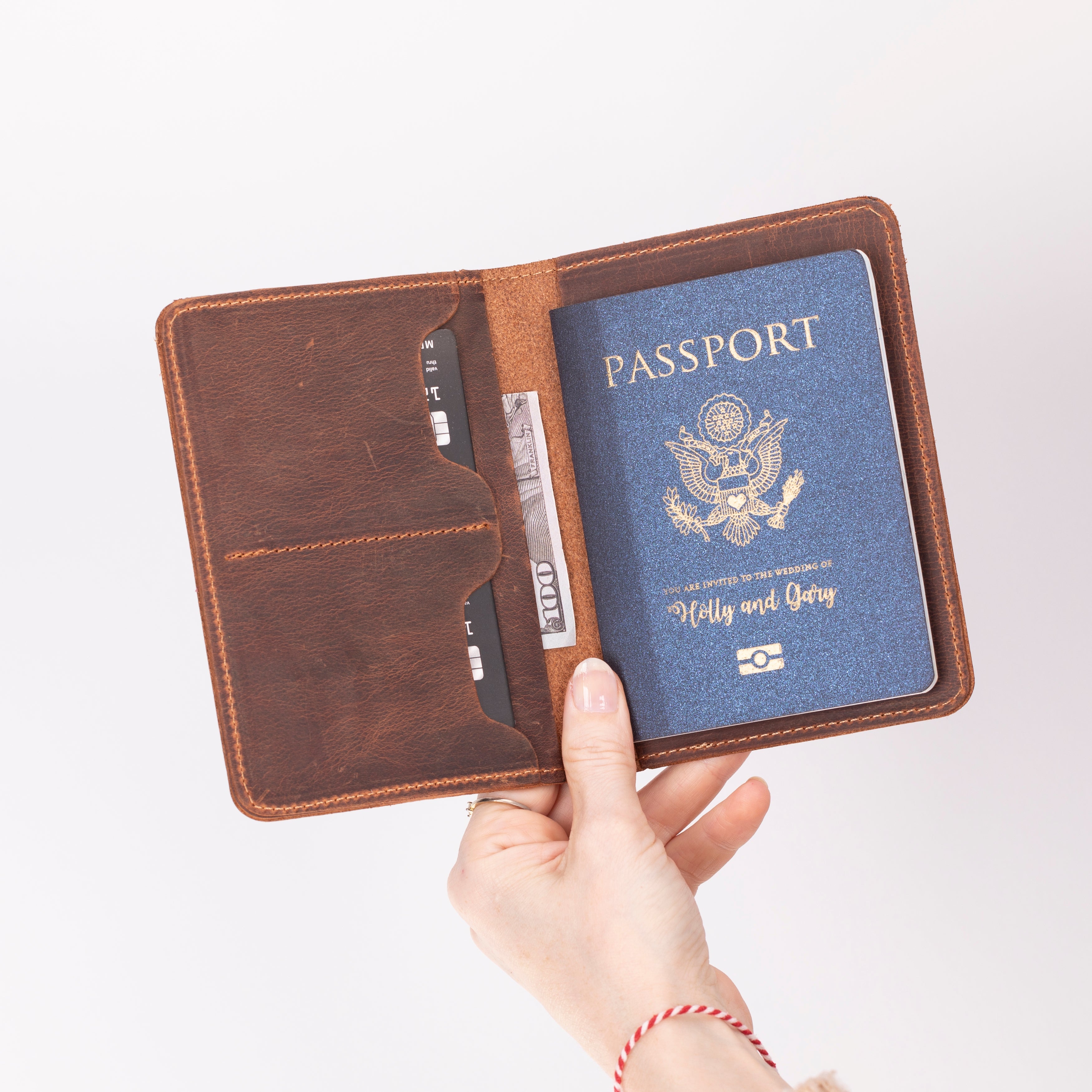 Reisepass Echt Leder Schutzhülle Passport Etui mit kartenfach Handmade