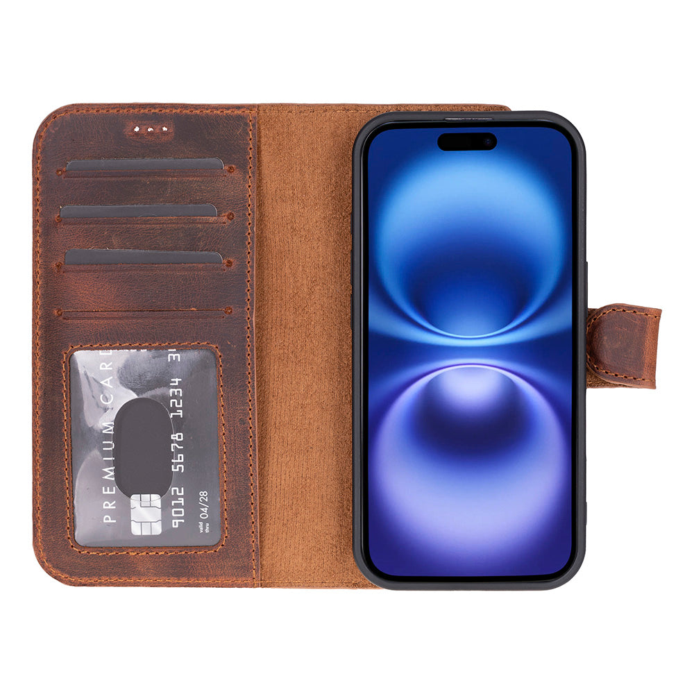 iPhone 17 Magic Wallet Echtleder Geldbörsenhülle
