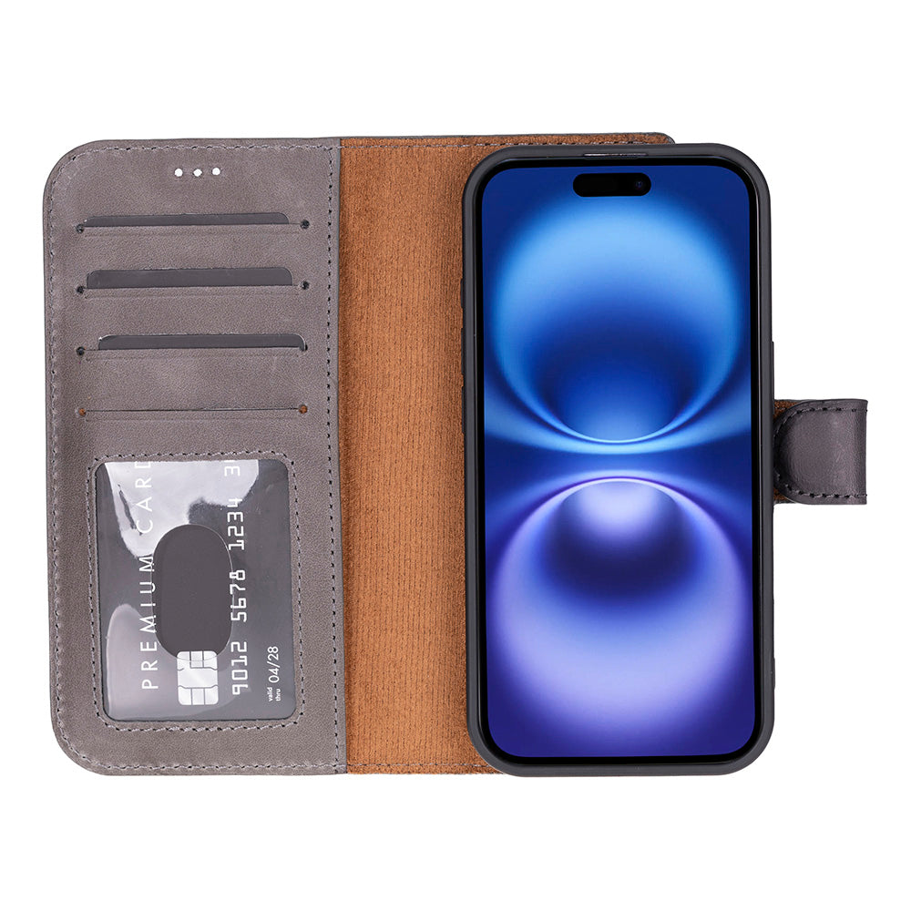 iPhone 17 Magic Wallet Echtleder Geldbörsenhülle