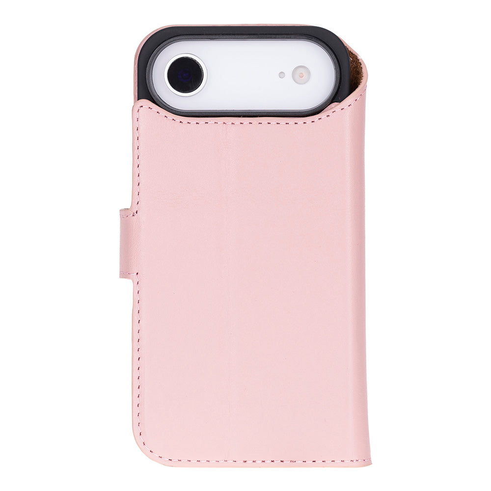 iPhone 17 Air Magic Wallet Echtleder Geldbörsenhülle (Rot, Schwarz, Tan, Rosa, Grau, Blau, Braun,)