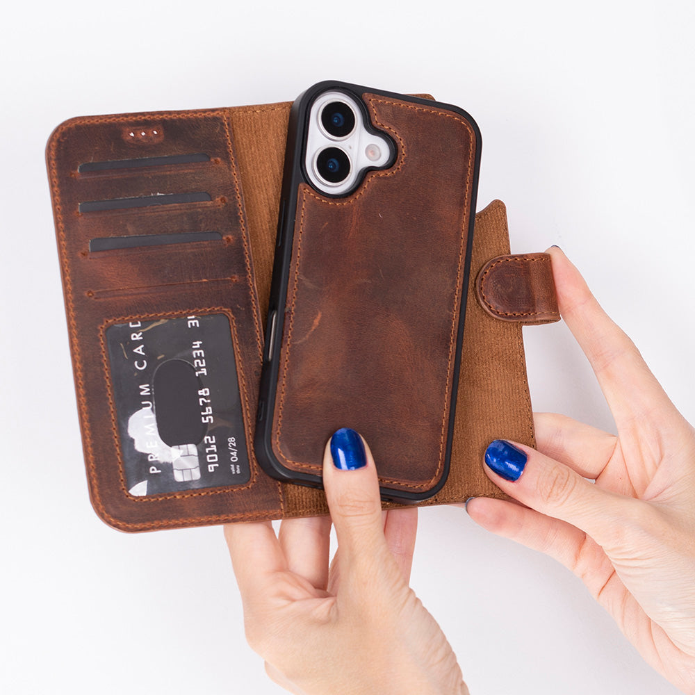 iPhone 17 Magic Wallet Echtleder Geldbörsenhülle