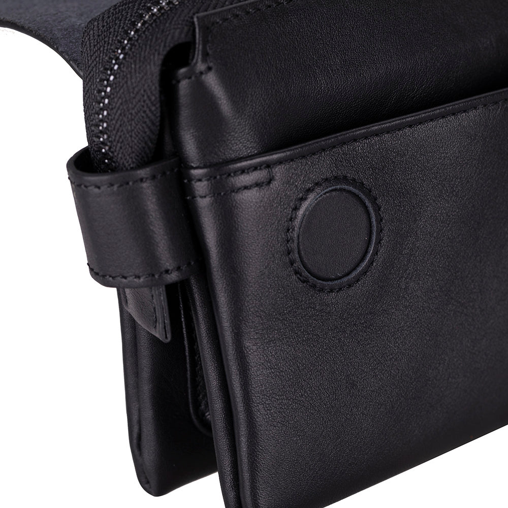 Prestige Damen Leder Tasche mit Handgelenkschlaufe (Magnetverschluss, Reissverschlussfächer)