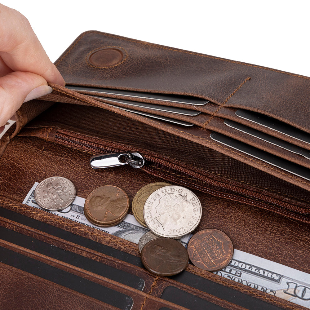 Modell Aura/ Damen Leder Geldbörse mit Handyfach