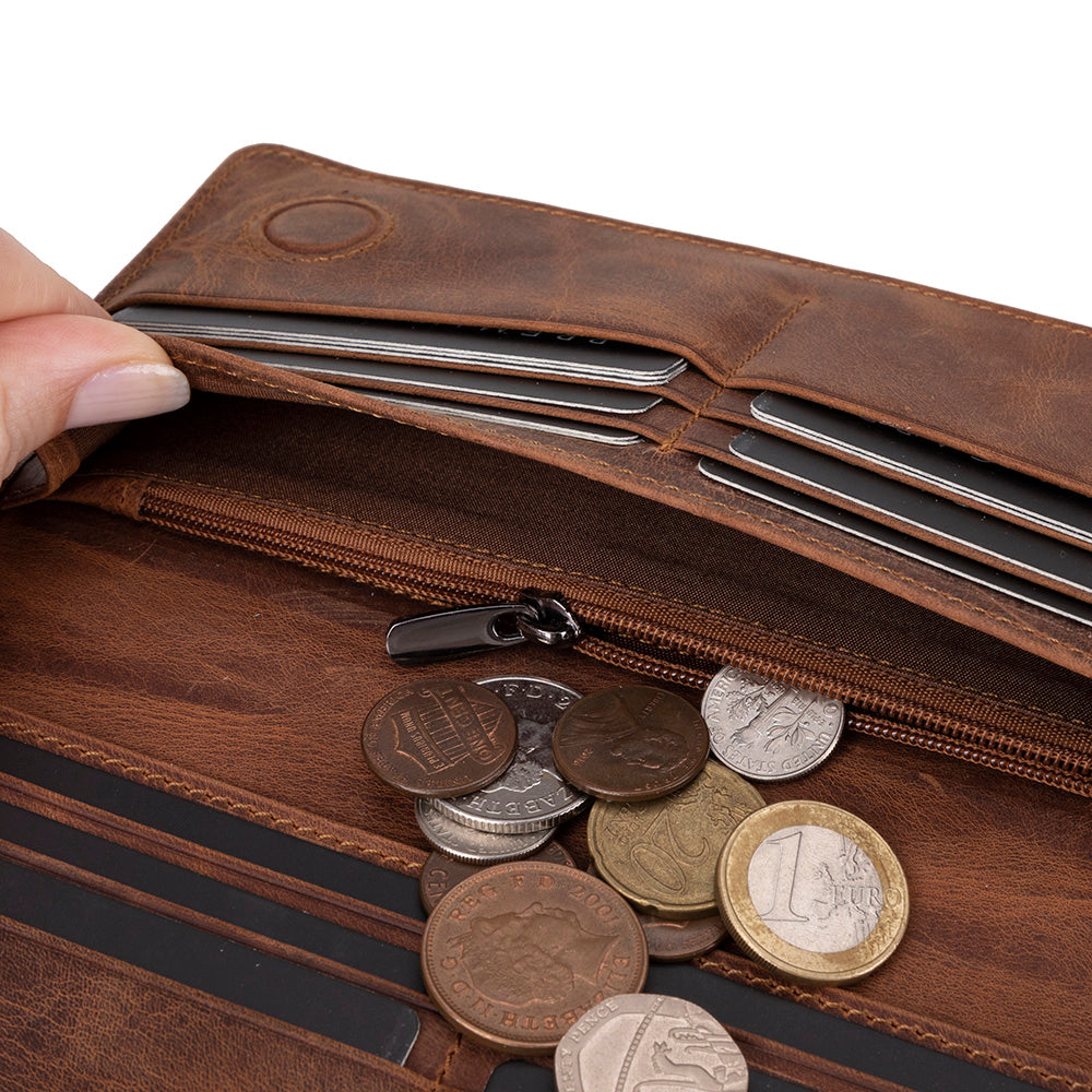 Modell Aura/ Damen Leder Geldbörse mit Handyfach