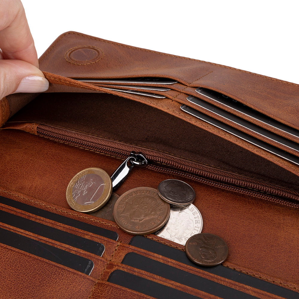 Modell Aura/ Damen Leder Geldbörse mit Handyfach