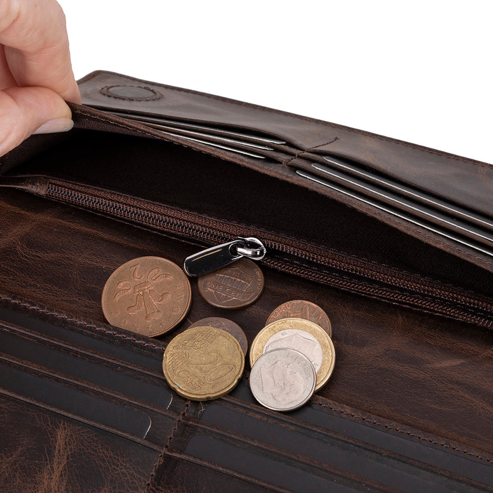 Modell Aura/ Damen Leder Geldbörse mit Handyfach