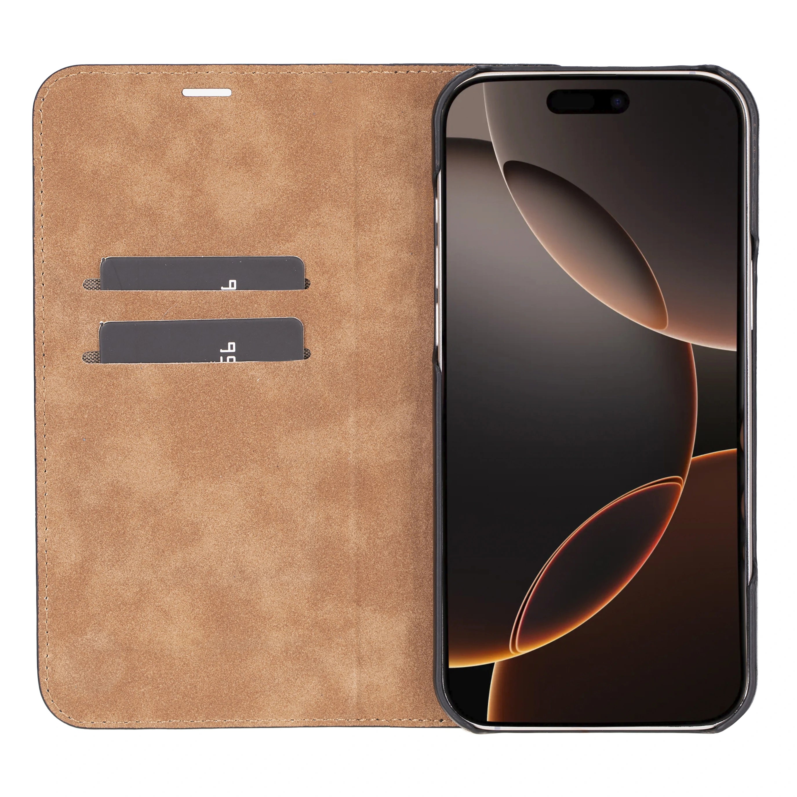 Sonat iPhone 16 Pro / 16 Pro Max Lederhülle - Stil & Funktion Perfekt Kombiniert