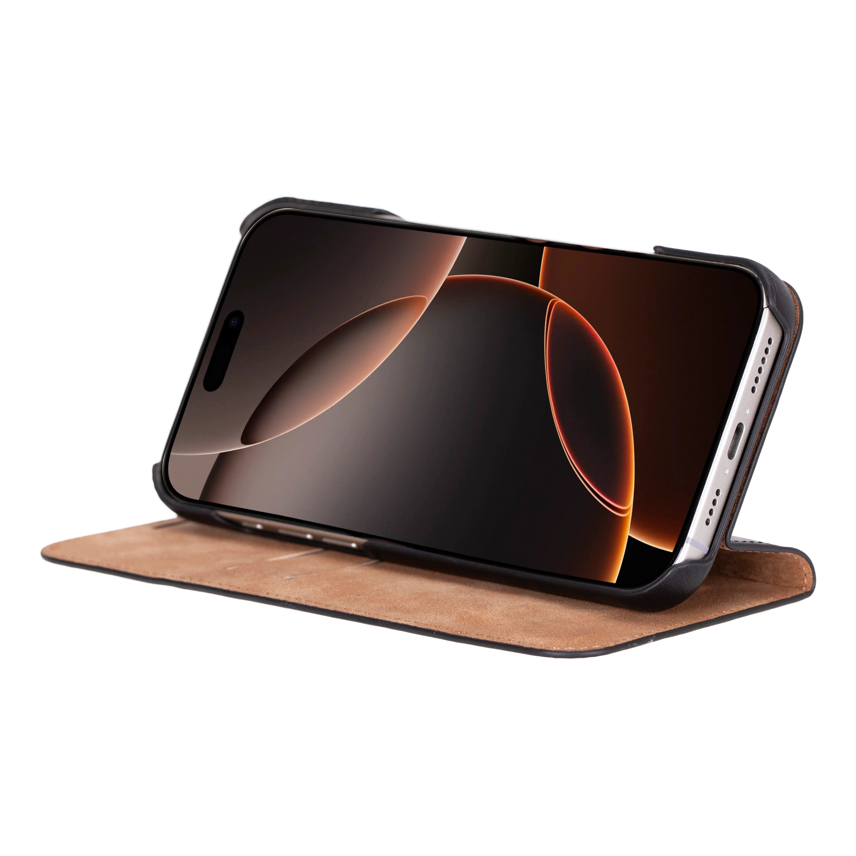 Sonat iPhone 16 Pro / 16 Pro Max Lederhülle - Stil & Funktion Perfekt Kombiniert