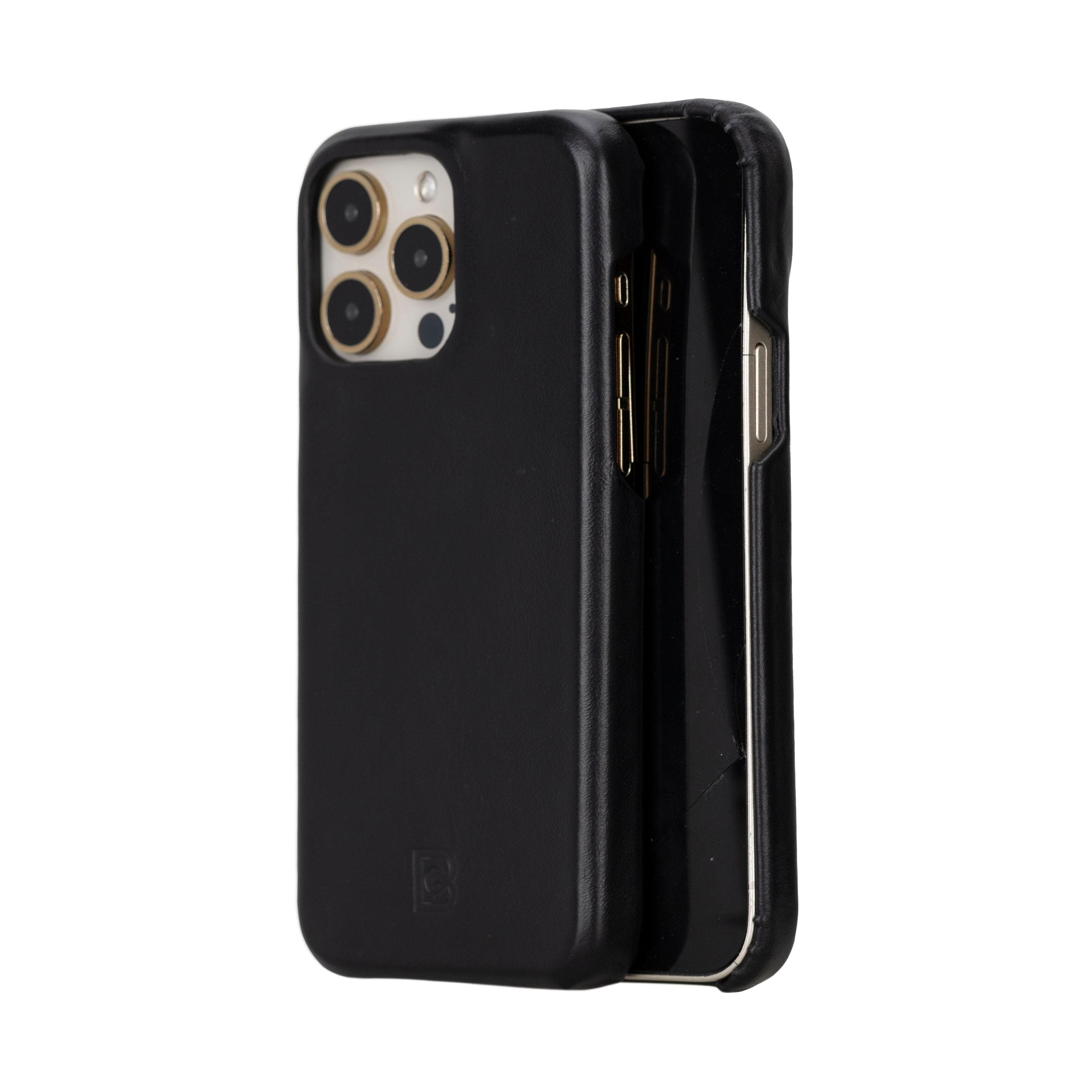 Apple iPhone 15 Series Full Leather Coating Back Cover iPhone 15 Pro Max / Black Bouletta LTD