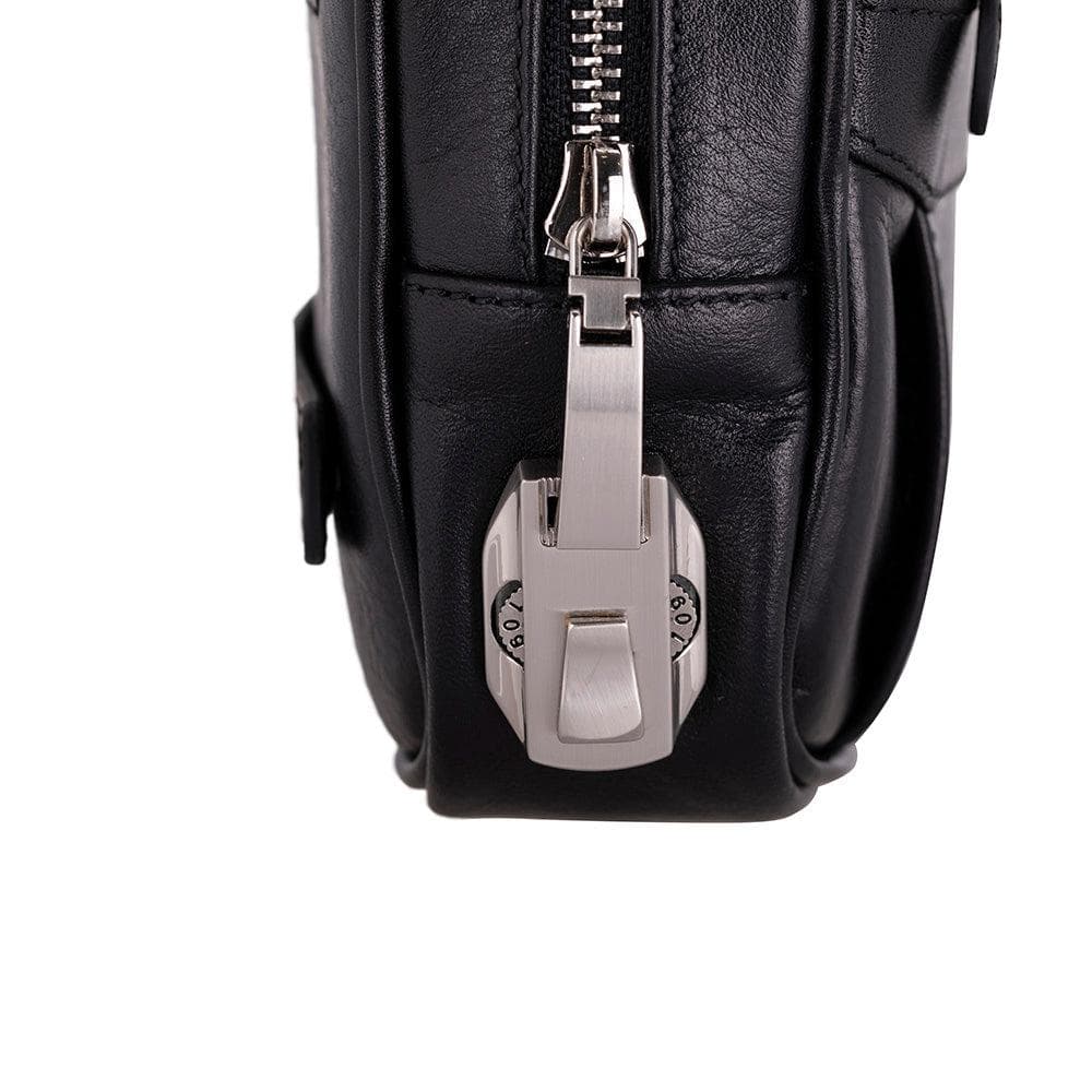 Handgelenktasche / Forge Lederhandtasche, Handtasche Schwarz