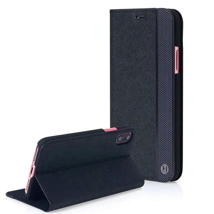 Uunique - iPhone Xs / X Flip Cover Folio Case Gunmetal (UUIP8WC007) - Schwarz