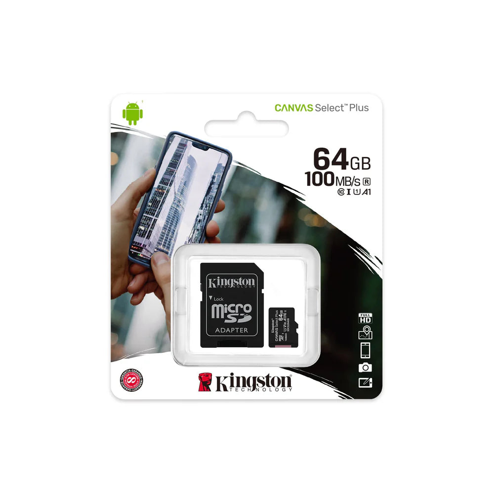Kingston 64GB Canvas Select Plus microSD Karte + Adapter