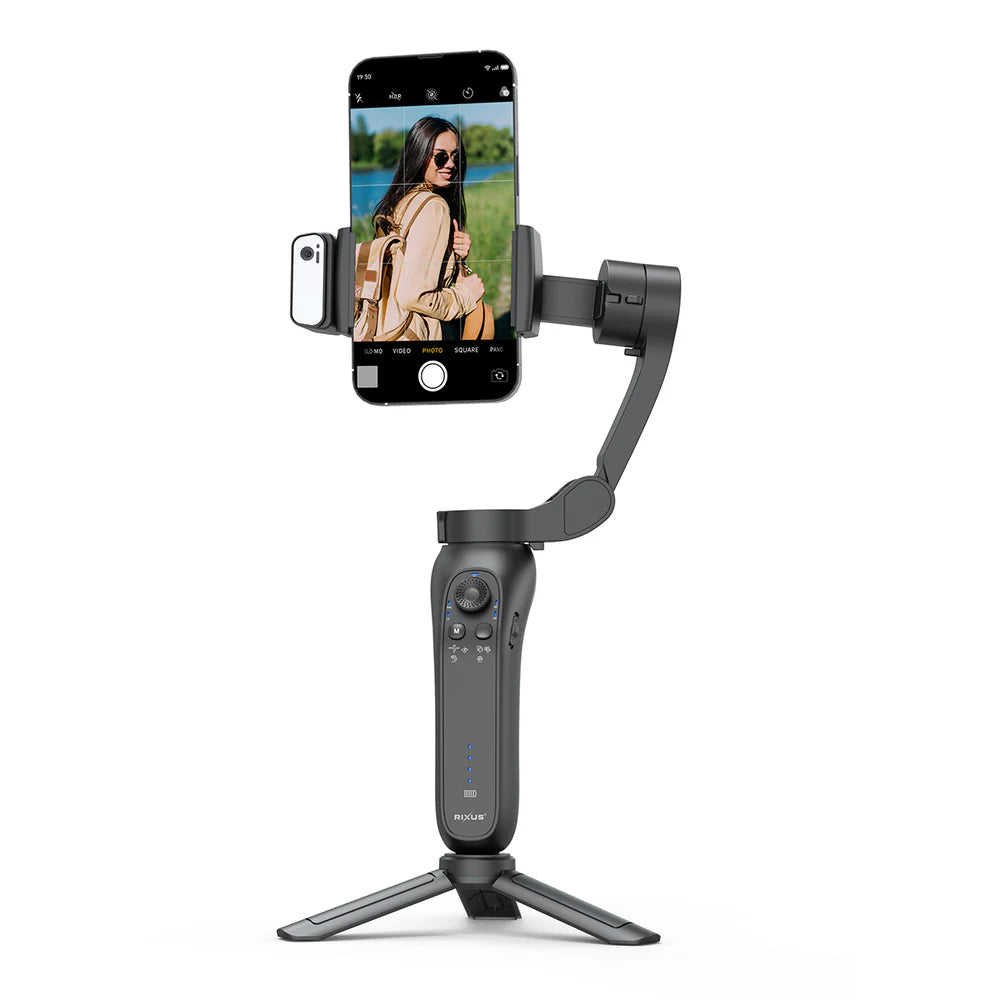 Rixus RXSF43 Gimbal-Stabilisator mit AI-Gesichtserkennung – für Vlogs, TikTok & Live-Streams