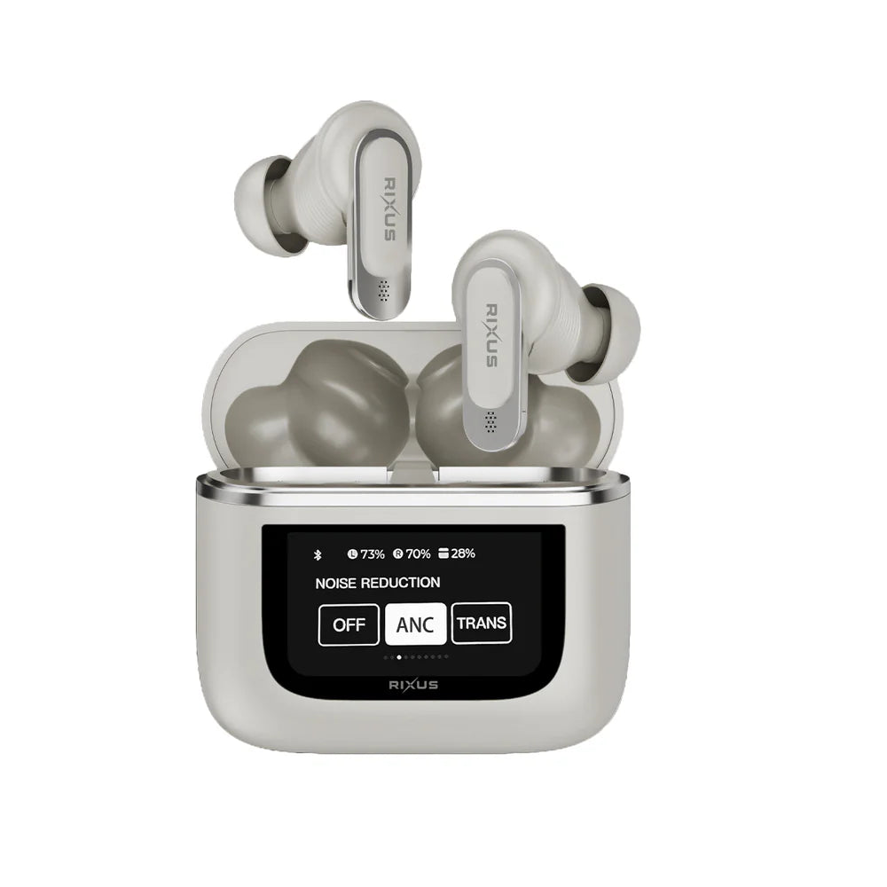 Rixus RXBH23A Wireless Travel Pro Kopfhoerer – Ladecase mit Touchscreen – Gold