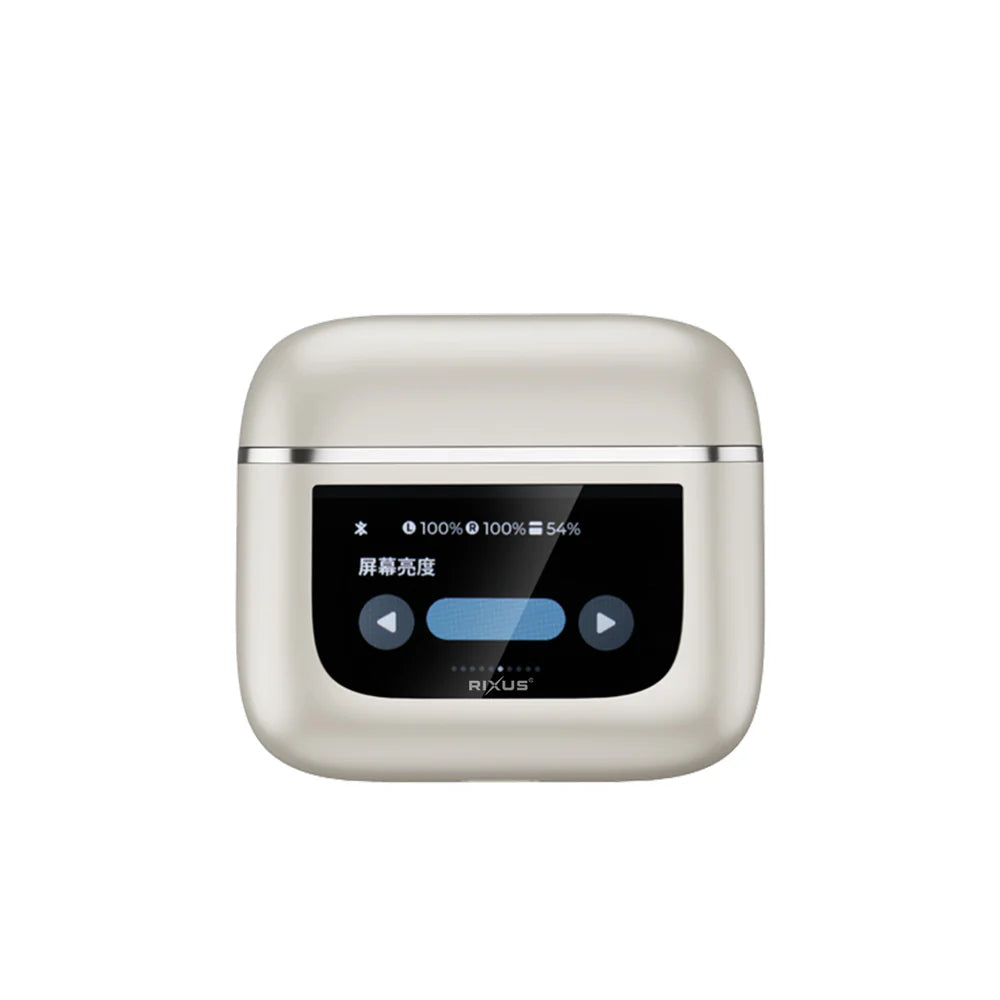 Rixus RXBH23A Wireless Travel Pro Kopfhoerer – Ladecase mit Touchscreen – Gold