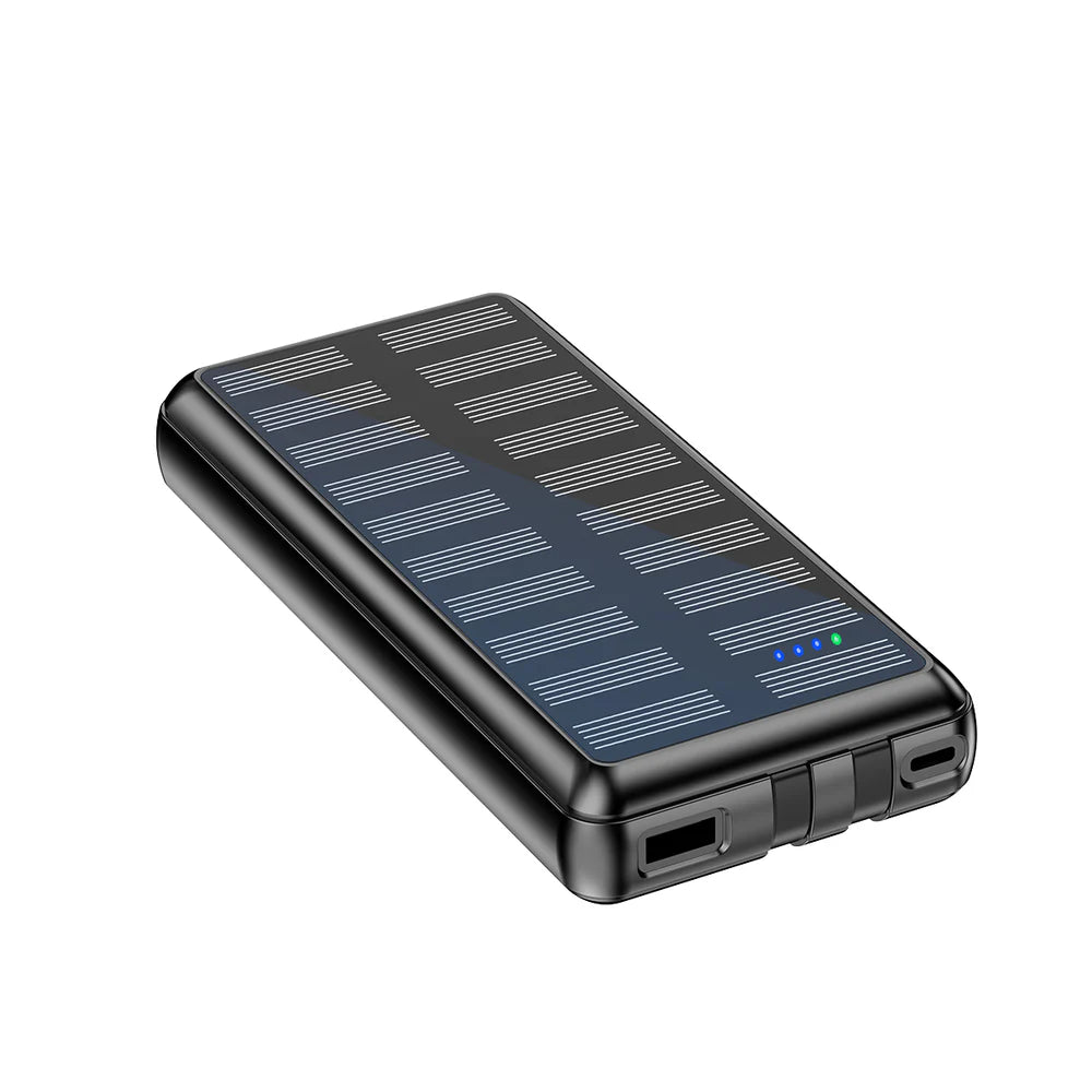 Rixus RXPB47 Solar Powerbank 20.000 mAh – Integrierte USB & Typ-C Kabel