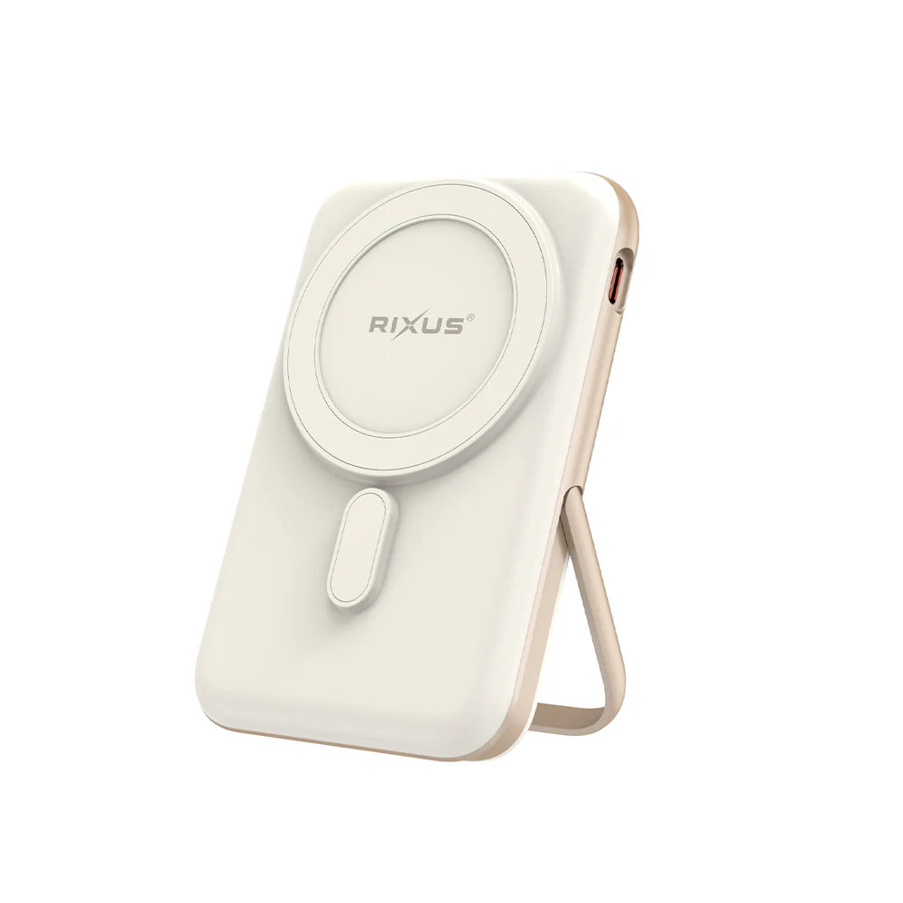 Rixus RXPB37 10.000 mAh Magnetische Powerbank – Mit Klappständer – Rosegold
