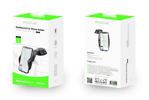 Rixus RXHM15 Verstellbarer Smartphone-Halter mit Saugnapf für das Auto