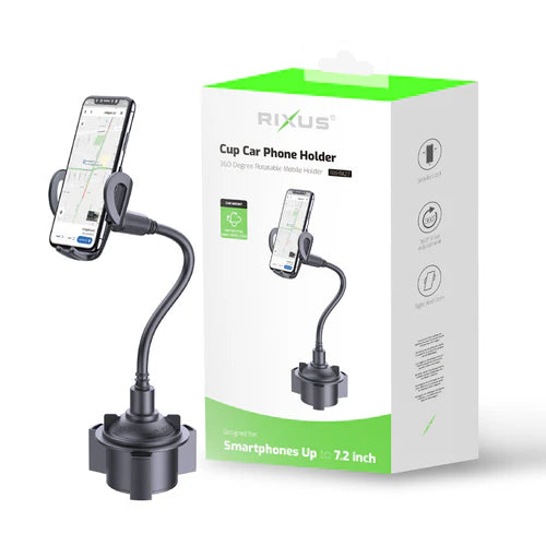 Rixus RXHM27 Smartphone-Halterung für Getränkehalter, 360° Drehbar