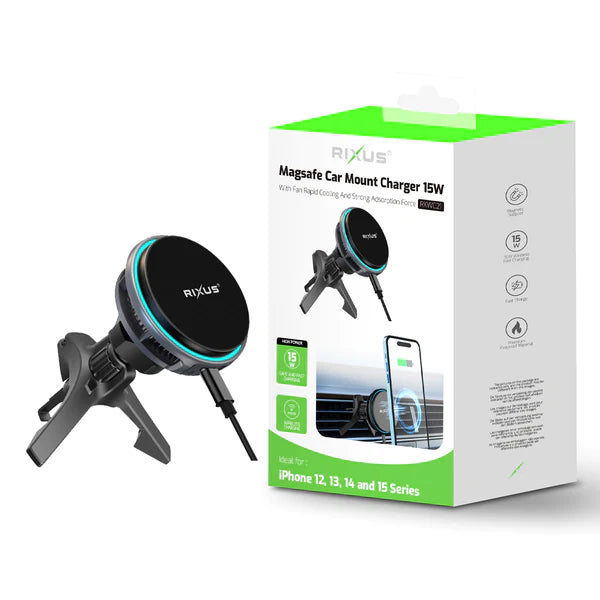 Auto MagSafe Wireless Charger Handyhalterung Ladegerät 15W mit Kühlungssystem
