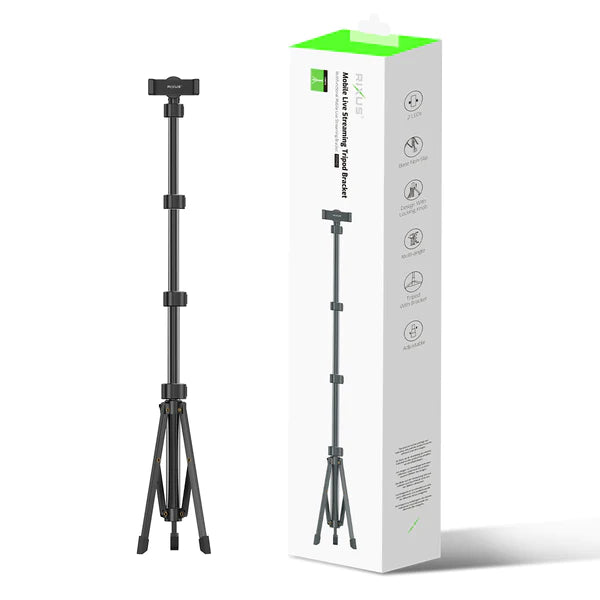 RIXUS 1.6M AUSZIEHBARES HANDY-STATIV MIT DRAHTLOSER FERNBEDIENUNG UND HANDYHALTERUNG