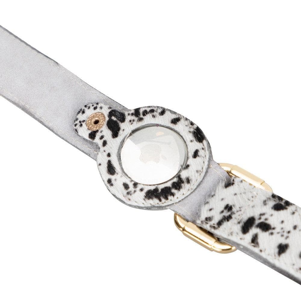 Real Leather Handmade Dog Leash, Apple AirTag Compatible Slot, 50cm Adjustable Size Bouletta