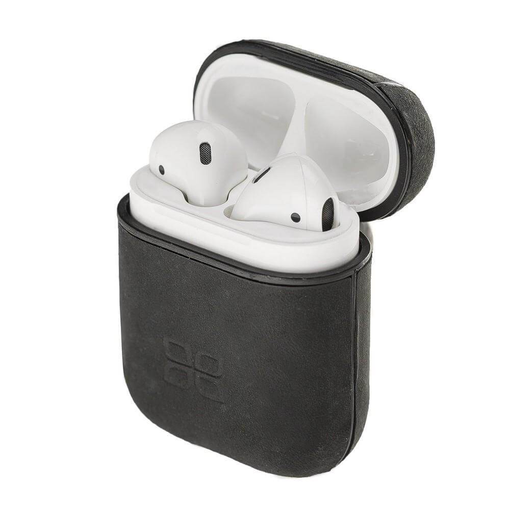 AirPods Ledertasche - Antik Schwarz