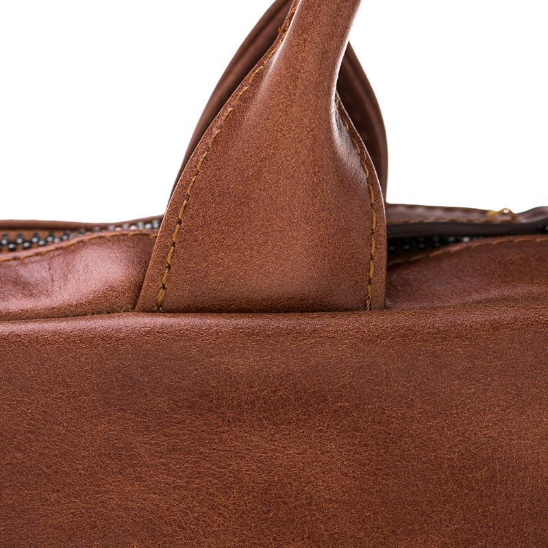 Aegean Echt Leder Laptop Tasche Rustikal Bräunen