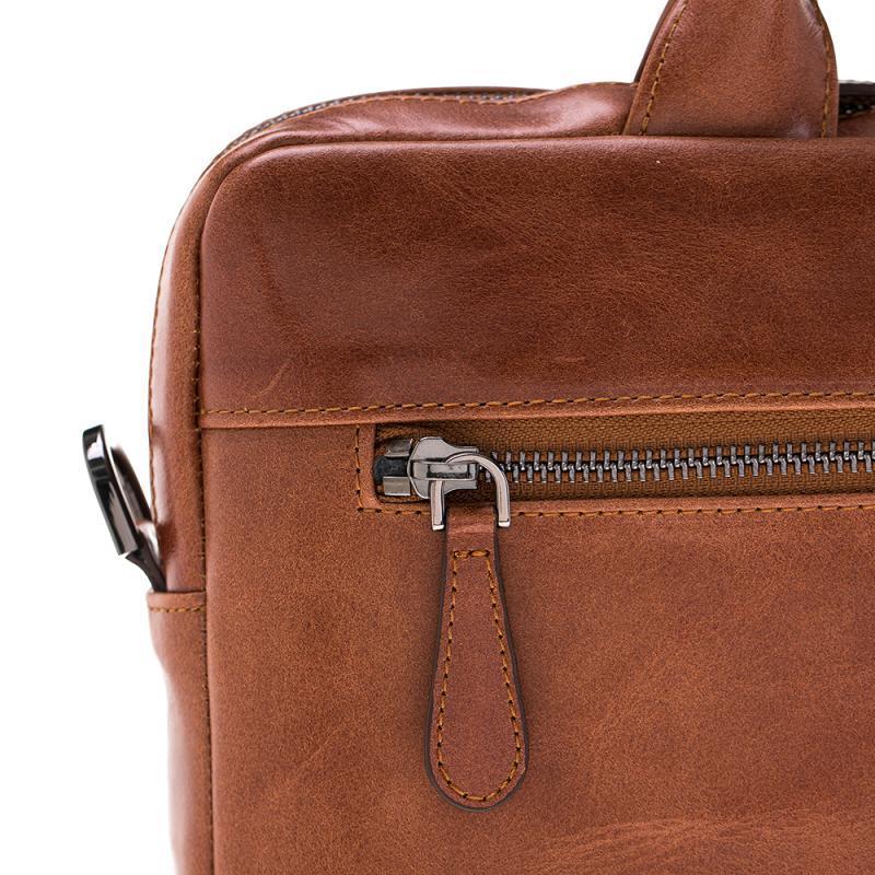 Aegean Echt Leder Laptop Tasche Rustikal Bräunen