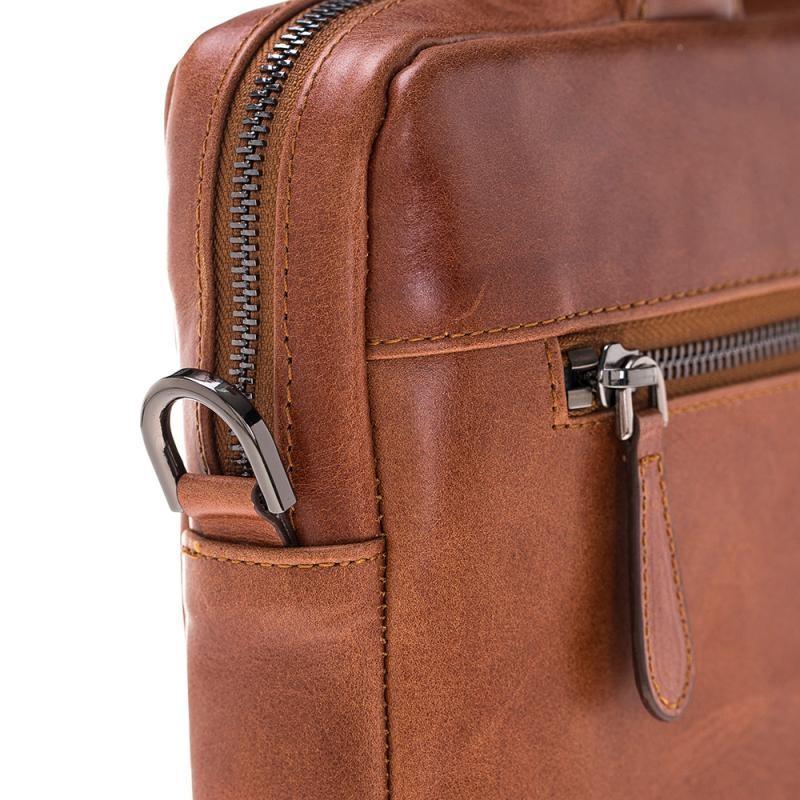 Aegean Echt Leder Laptop Tasche Rustikal Bräunen