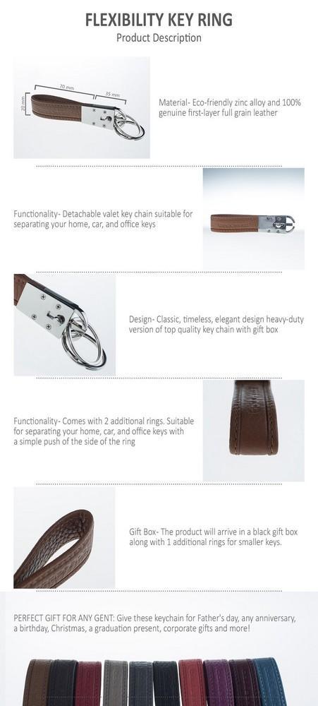 Flexible Leder Schlüsselanhänger Floater Rot