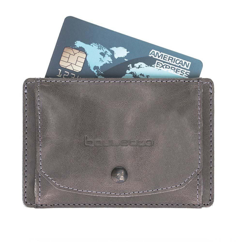 Funktionelle Leder Kreditkarteninhaber Pflanzlich Grau